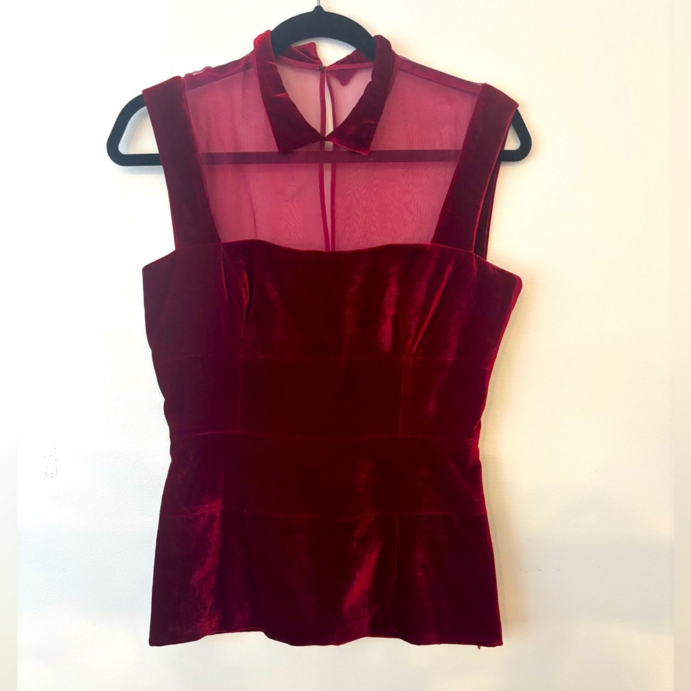 L'Wren Scott Tea Time Womens Size 42 (small) Red Tea Time Collection Blouse
